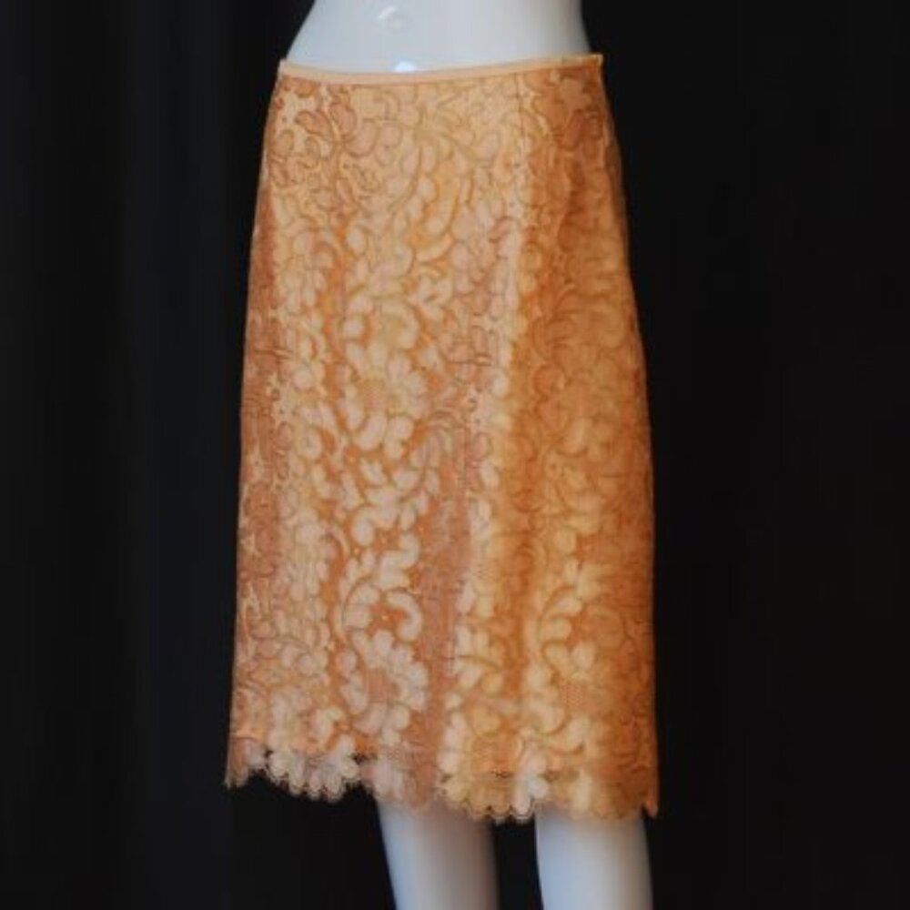 Escada Coral Coloured Lace Skirt - Germany